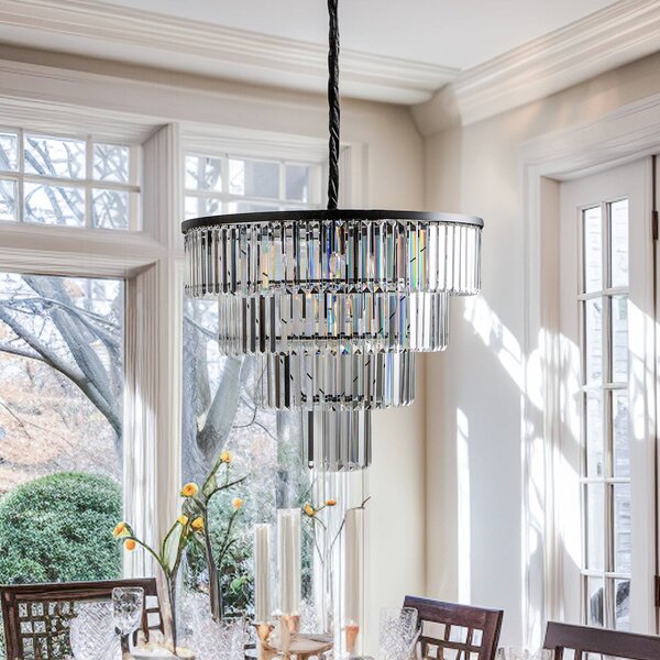 Lampa wisząca kryształowa Cristal Nowodvorski Lighting, możliwość ściemniania, przezroczysty / transparentny, salon / jadalnia, szkło