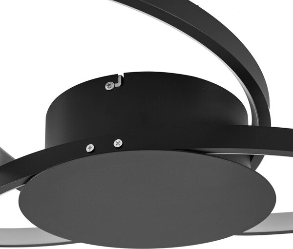 Lampa sufitowa LED Riley Lindby, możliwość ściemniania, czarny, salon / jadalnia, aluminium, nowoczesny