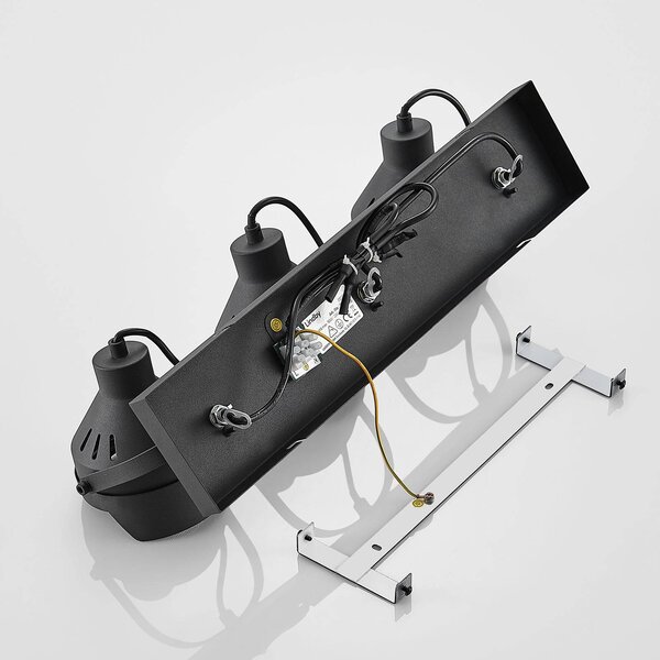 Reflektor sufitowy Lindby Henega, 52 cm, czarny, 3-punktowy Henega Lindby, możliwość ściemniania, czarny, salon / jadalnia, metal, industrialny