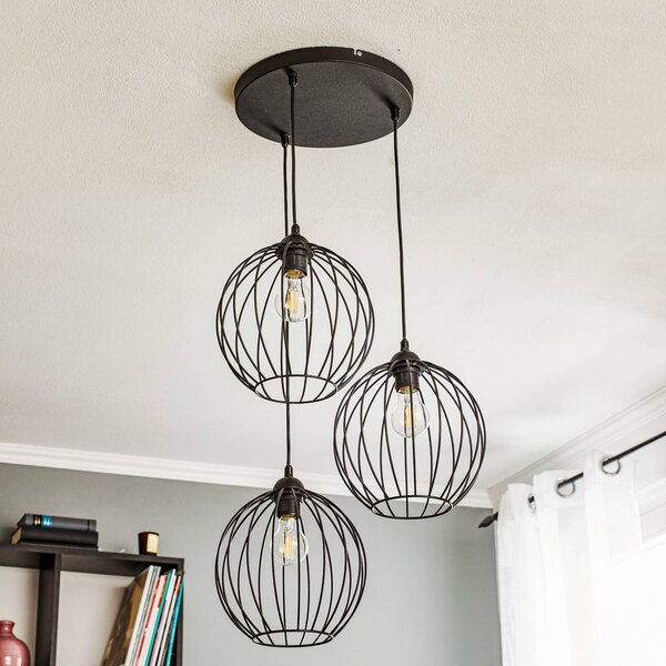 Lampa wisząca Cumera HELAM, możliwość ściemniania, czarny, salon / jadalnia, metal, nowoczesny