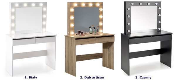Toaletka z lustrem i oświetleniem led dąb artisan F7-W19