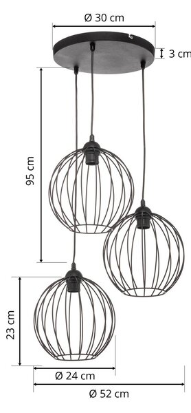 Lampa wisząca Cumera HELAM, możliwość ściemniania, czarny, salon / jadalnia, metal, nowoczesny
