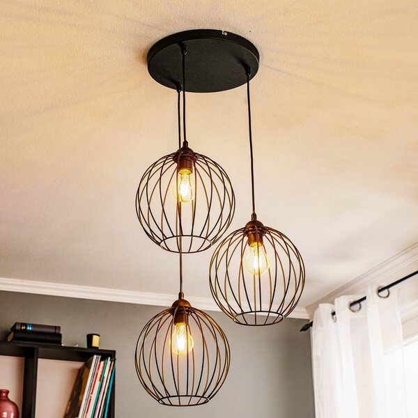 Lampa wisząca Cumera HELAM, możliwość ściemniania, czarny, salon / jadalnia, metal, nowoczesny