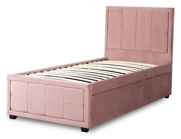 Różowe rozsuwane łóżko z zagłówkiem 90x200 - Olso