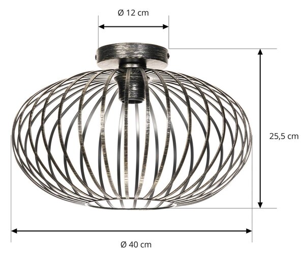 Lampa sufitowa Rosalea Lindby, możliwość ściemniania, czarny, salon / jadalnia, metal, nowoczesny
