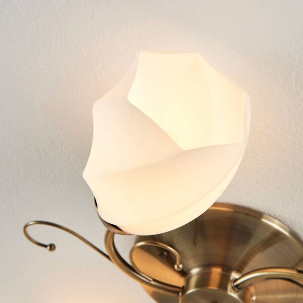 Lampa sufitowa Amedea Lindby, możliwość ściemniania, brązowy / mosiężny, salon / jadalnia, szkło, antyczny