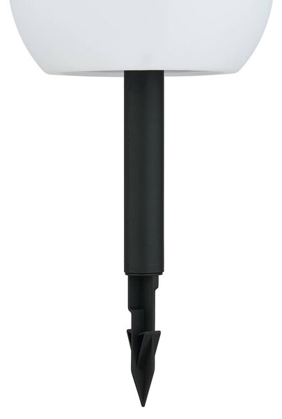 Lampy solarne LED Lindby Lago, RGBW, zestaw 3, kule, szpikulec do podłoża Lago, biały / opal, tworzywo sztuczne, nowoczesny