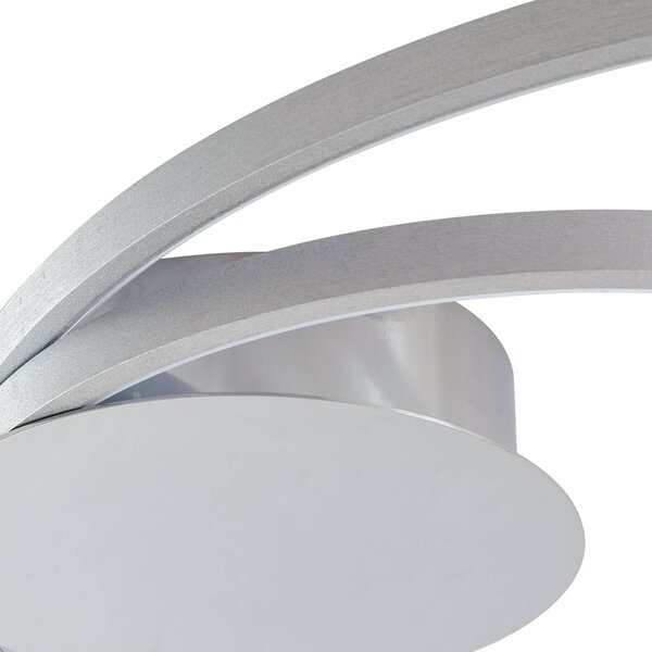 Lampa sufitowa LED Nerwin Lindby, możliwość ściemniania, aluminiowy / szary / cynkowy, salon / jadalnia, aluminium, nowoczesny
