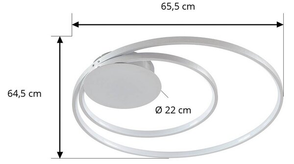 Lampa sufitowa LED Nerwin Lindby, możliwość ściemniania, aluminiowy / szary / cynkowy, salon / jadalnia, aluminium, nowoczesny