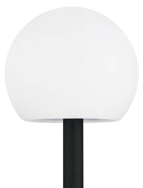 Lampy solarne LED Lindby Lago, RGBW, zestaw 3, kule, szpikulec do podłoża Lago, biały / opal, tworzywo sztuczne, nowoczesny