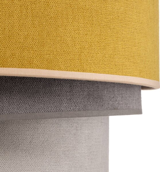 Lampa wisząca Pastell Trio Duolla, możliwość ściemniania, żółty / pomarańczowy, salon / jadalnia, tkanina / materiał / jedwab