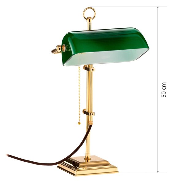 Berliner Messinglampen Lampa stołowa GITA, zielony, salon / jadalnia, szkło, antyczny