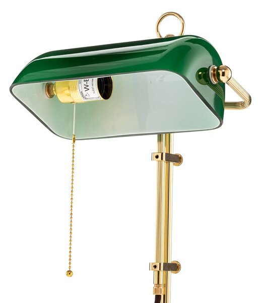 Berliner Messinglampen Lampa stołowa GITA, zielony, salon / jadalnia, szkło, antyczny
