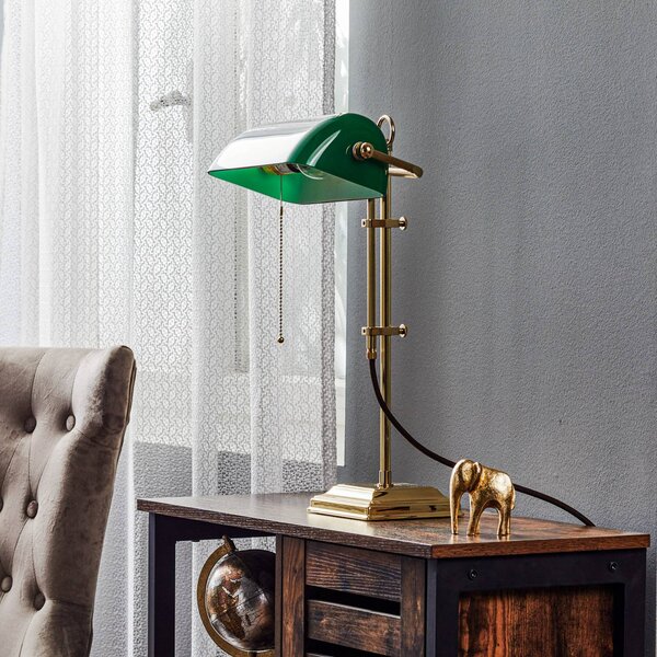 Berliner Messinglampen Lampa stołowa GITA, zielony, salon / jadalnia, szkło, antyczny