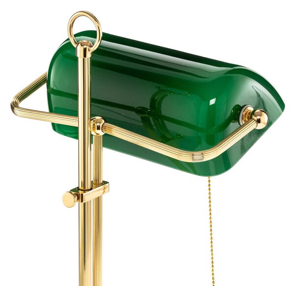 Berliner Messinglampen Lampa stołowa GITA, zielony, salon / jadalnia, szkło, antyczny