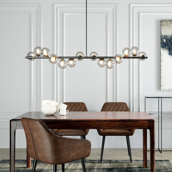 KARE Lampa wisząca designerska Scala Balls, możliwość ściemniania, czarny, salon / jadalnia, metal, design