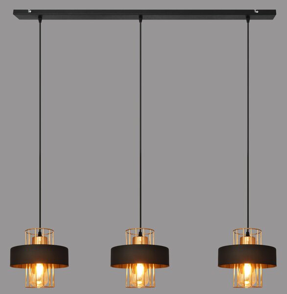 Lampa wisząca potrójna VOLTA W-L 1377/3 BK+BR