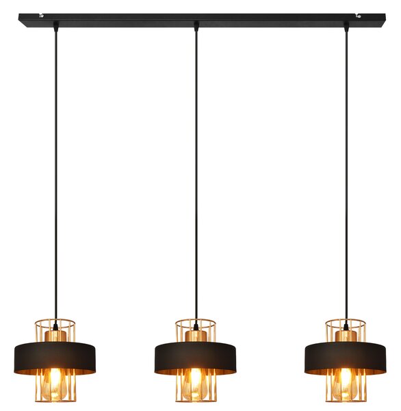 Lampa wisząca potrójna VOLTA W-L 1377/3 BK+BR