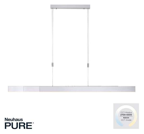 PURE Lampa wisząca Pure Moto, możliwość ściemniania, aluminiowy / szary / cynkowy, salon / jadalnia, metal, nowoczesny