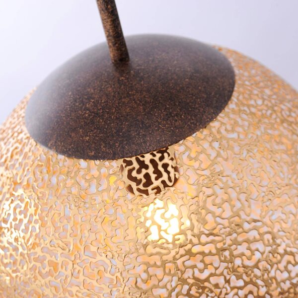 Paul Neuhaus Lampa wisząca Greta, możliwość ściemniania, mosiężny / złoty, salon / jadalnia, metal, orientalny / marokański