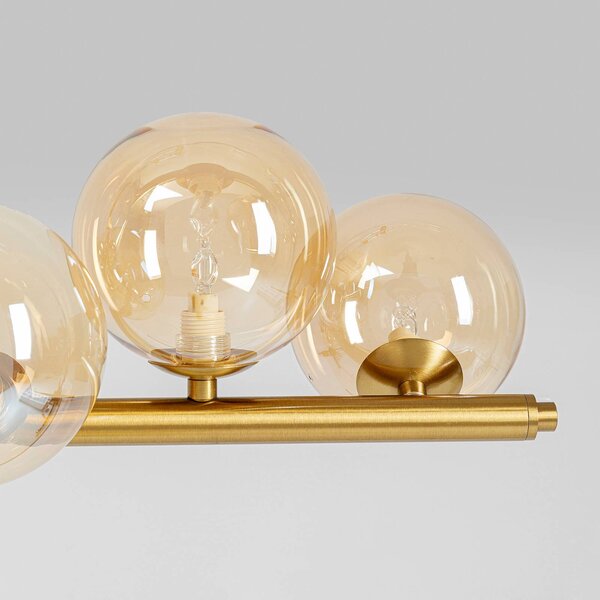 KARE Lampa wisząca designerska Scala Balls, możliwość ściemniania, mosiężny / złoty, salon / jadalnia, metal, design