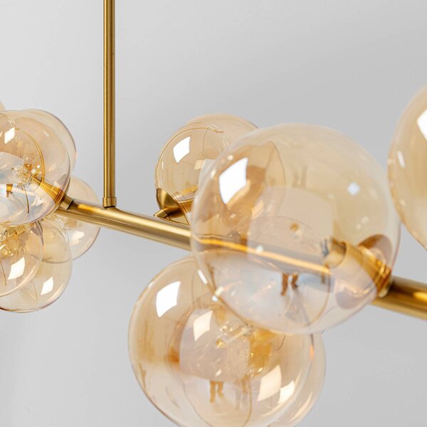 KARE Lampa wisząca designerska Scala Balls, możliwość ściemniania, mosiężny / złoty, salon / jadalnia, metal, design
