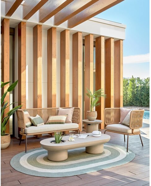 Ogrodowy betonowy stolik Kave Home Taimi, 140x60 cm