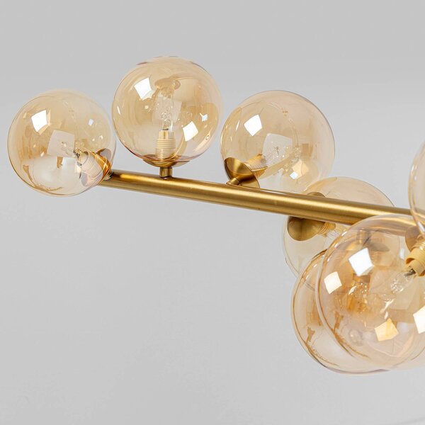 KARE Lampa wisząca designerska Scala Balls, możliwość ściemniania, mosiężny / złoty, salon / jadalnia, metal, design