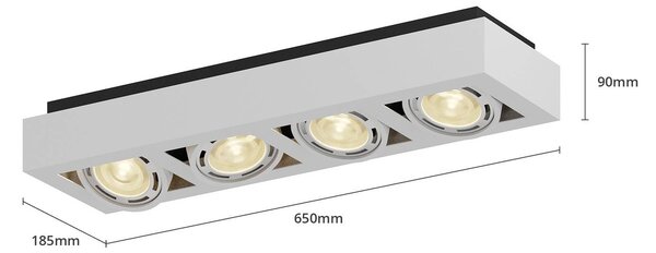 Lampa sufitowa Ronka Arcchio, możliwość ściemniania, biały / opal, salon / jadalnia, aluminium, nowoczesny