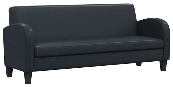 Sofa 3-osobowa, sztuczna skÃ³ra, czarna