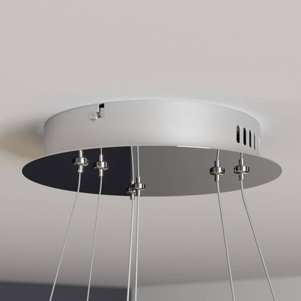 Lampa wisząca Lyani Lucande, możliwość ściemniania, chromowy / srebrny, salon / jadalnia, metal, nowoczesny