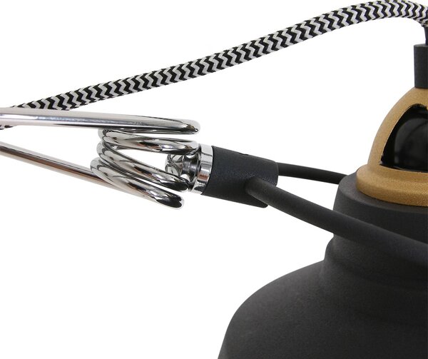 Steinhauer Kinkiet Nové, czarny, salon / jadalnia, metal, industrialny