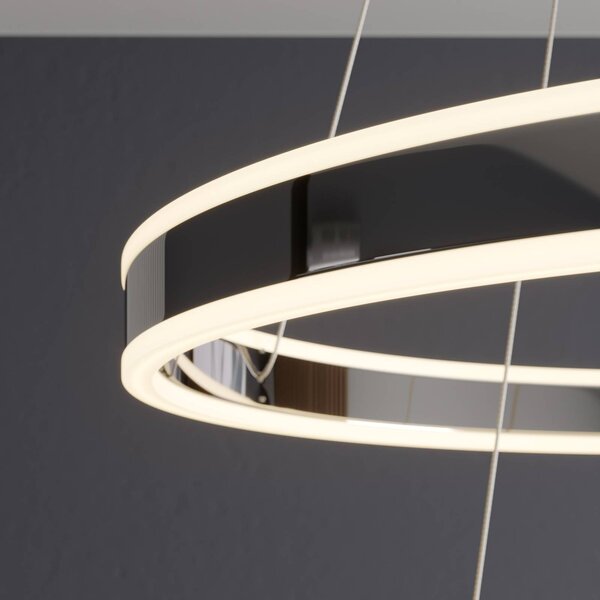 Lampa wisząca Lyani Lucande, możliwość ściemniania, chromowy / srebrny, salon / jadalnia, metal, nowoczesny