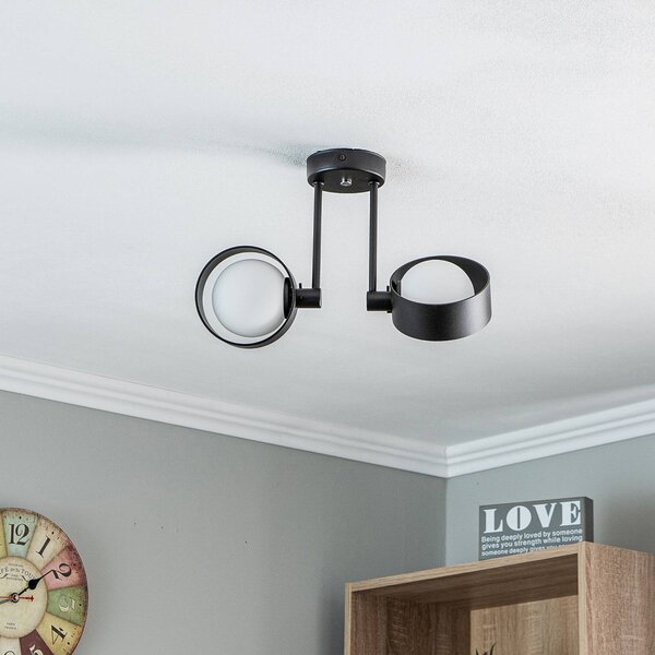Lampa sufitowa Mado Argon, możliwość ściemniania, czarny, salon / jadalnia, metal, nowoczesny