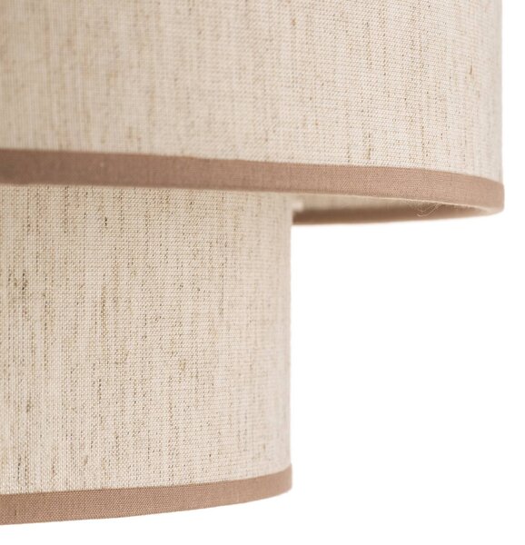 Lampa wisząca Boho Duolla, możliwość ściemniania, kremowy / amber, salon / jadalnia, tkanina / materiał / jedwab, dworkowy / rustykalny
