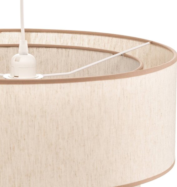 Lampa wisząca Boho Duolla, możliwość ściemniania, kremowy / amber, salon / jadalnia, tkanina / materiał / jedwab, dworkowy / rustykalny