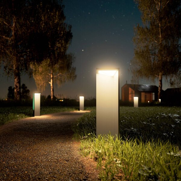 Sigor Lampa solarna LED Nusolar antracyt, wysokość 50cm Nusolar, możliwość ściemniania, aluminiowy / szary / cynkowy, aluminium, nowoczesny