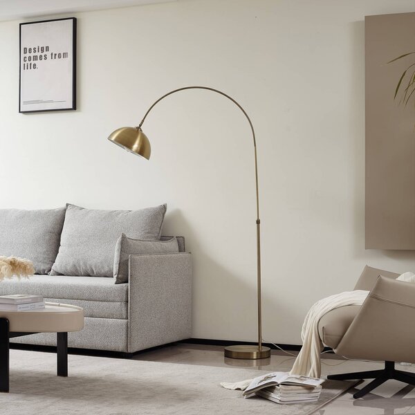 Lampa łukowa - lampa stojąca Lennart Lindby, brązowy / mosiężny, salon / jadalnia, metal, nowoczesny
