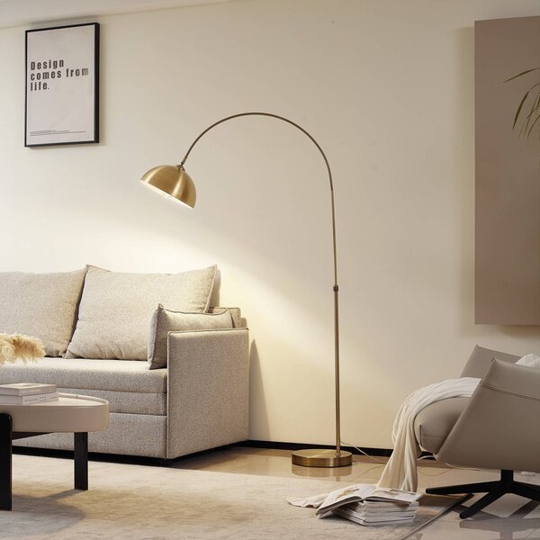 Lampa łukowa - lampa stojąca Lennart Lindby, brązowy / mosiężny, salon / jadalnia, metal, nowoczesny