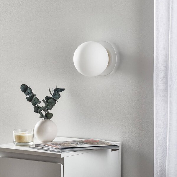 Kinkiet Minerva K1 EMIBIG LIGHTING, możliwość ściemniania, biały / opal, przedpokój, metal