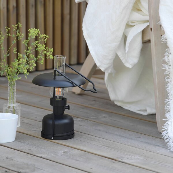 Markslöjd Lampa stołowa LED Fanos, możliwość ściemniania, czarny, salon / jadalnia, metal, antyczny
