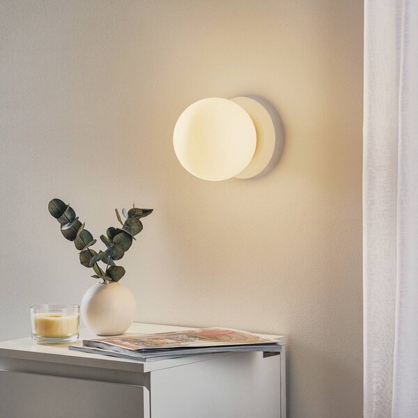 Kinkiet Minerva K1 EMIBIG LIGHTING, możliwość ściemniania, biały / opal, przedpokój, metal