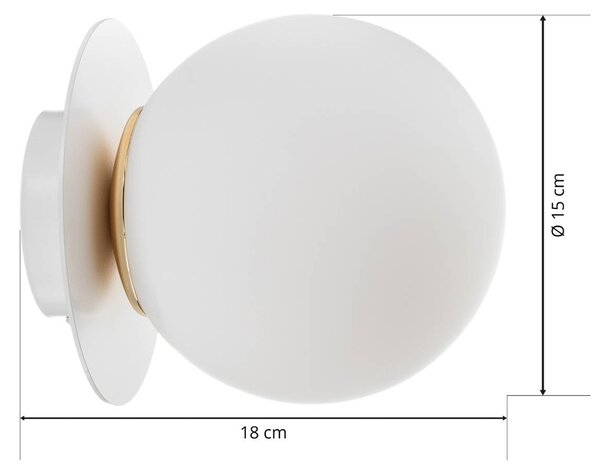 Kinkiet Minerva K1 EMIBIG LIGHTING, możliwość ściemniania, biały / opal, przedpokój, metal