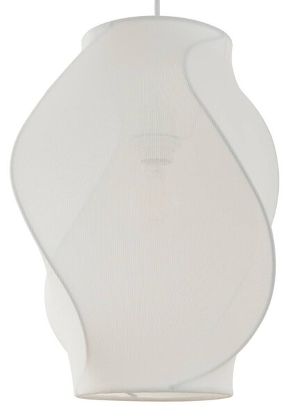 Lampa wisząca Tovina Lucande, możliwość ściemniania, biały / opal, salon / jadalnia, tkanina / materiał / jedwab, skandynawski