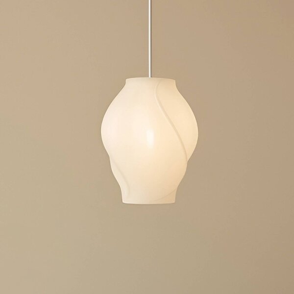 Lampa wisząca Tovina Lucande, możliwość ściemniania, biały / opal, salon / jadalnia, tkanina / materiał / jedwab, skandynawski