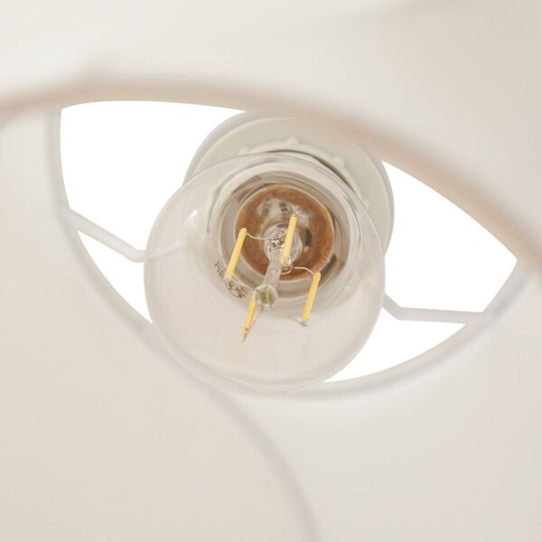 Lampa wisząca Tovina Lucande, możliwość ściemniania, biały / opal, salon / jadalnia, tkanina / materiał / jedwab, skandynawski