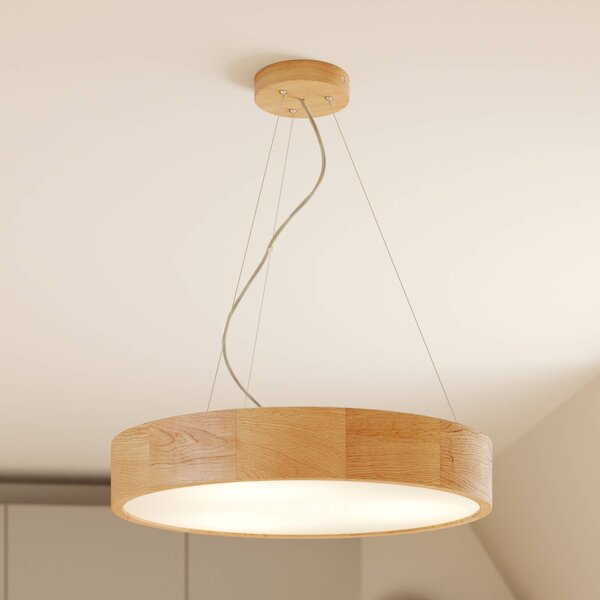 Lampa wisząca Kerio Envostar, możliwość ściemniania, salon / jadalnia, drewno, nowoczesny