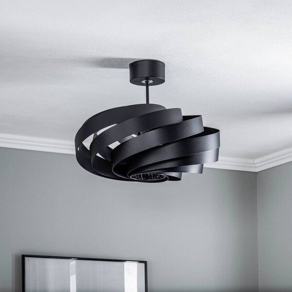 Lampa sufitowa Vento Domiluce, możliwość ściemniania, czarny, salon / jadalnia, metal, nowoczesny