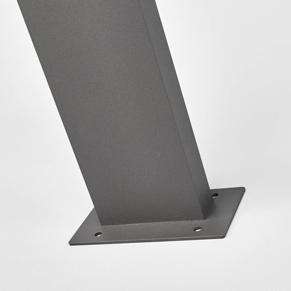 Lucande Timm słupek ogrodowy LED, czujnik, 60 cm, antracyt, IP54, czarny, aluminium, nowoczesny