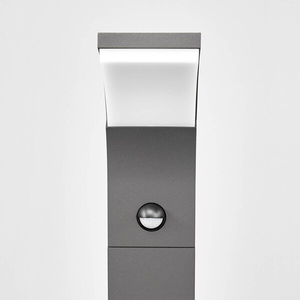 Lucande Timm słupek ogrodowy LED, czujnik, 60 cm, antracyt, IP54, czarny, aluminium, nowoczesny